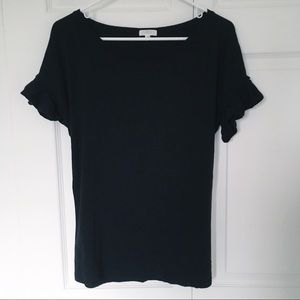 J. Crew Tissue T with ruffled sleeves M